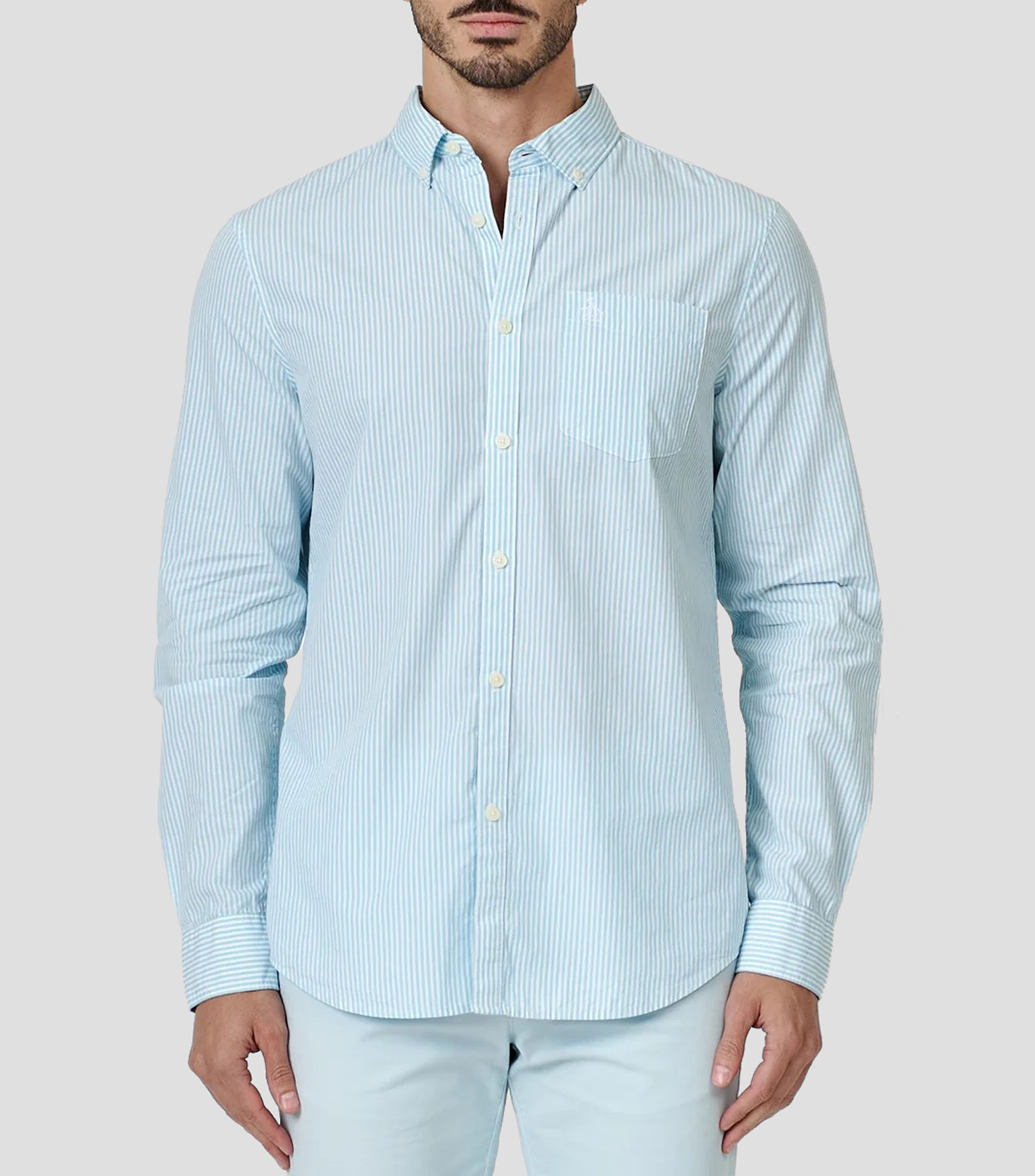 Camisa rayas manga larga Hombre